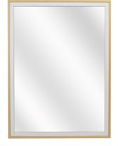 Spiegel met Tweekleurige Houten Lijst - Wit / Blank - 40x60 cm