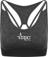 FitProWear Crop Top Zwart Melange Maat M - Cross Back - Top - Dames - Sportkleding - Sport BH - Polyester - Sporttop - Trainingskleding - Bovenlichaam