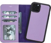 Mjora Lederen Apple iPhone 11 PRO Hoesje (New edition Tweedelige ontwerp: Book Case / Hardcase - Lila)