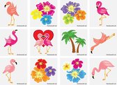 60 stuks KINDER TATTOOS FLAMINGO tropical  / uitdeel cadeautjes / FUN artikel / kinderfeestje