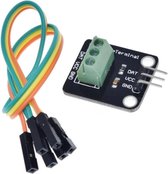 WiseGoods DS18B20 Temperatuur Sensor en Adapter Compatible met Arduino - Sonde Terminal Adapter - Computer - 100 cm - RVS