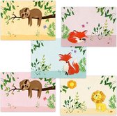 Cartes de vœux | Set de 5 | Illustrations d'animaux doux | Illu-Straver