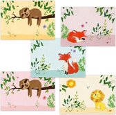 Wenskaarten | Set van 5 | Lieve dieren illustraties | Illu-Straver