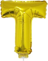 Folie ballon letter T Goud