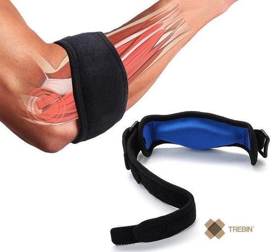 Trebin Elleboog Brace met Gelvulling - Tennisarm Bandage - Ergonomisch  Ontwerp - One Size | bol.com