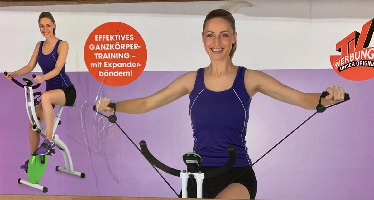 Vitalmaxx Fitness Bike hometrainer met twee expander banden