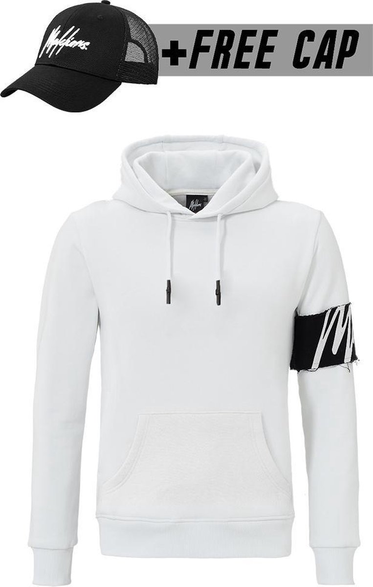 Malelions Captain Hoodie White Black FREE CAP M bol