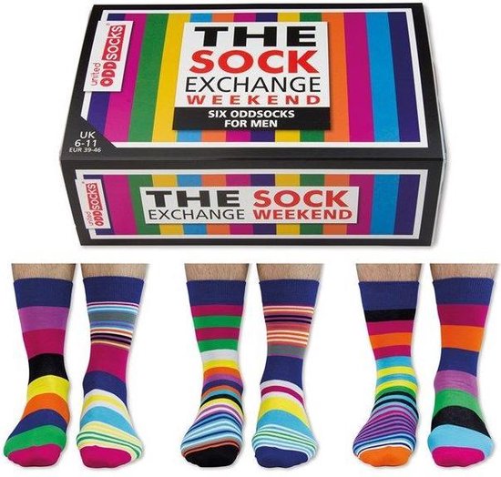 Mismatched verschillende sokken - Sock Exchange Weekend - Multipack Meerkleurig in Geschenkdoos - Maat 39-46