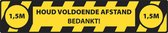 Houd afstand Corona Sticker - Vloersticker -50 x 10 cm - COVID19 - Waarschuwingssticker - antislip