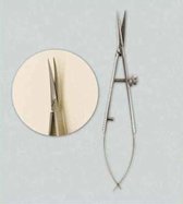 11406-0004 Precision scissors, curved tip, 1pc/blister