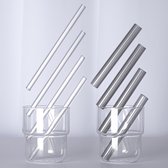 8 pailles en Verres transparent en verre borosilicaté 4x épais et court 4x mince et long. Les pailles à boire vont au lave-vaisselle.