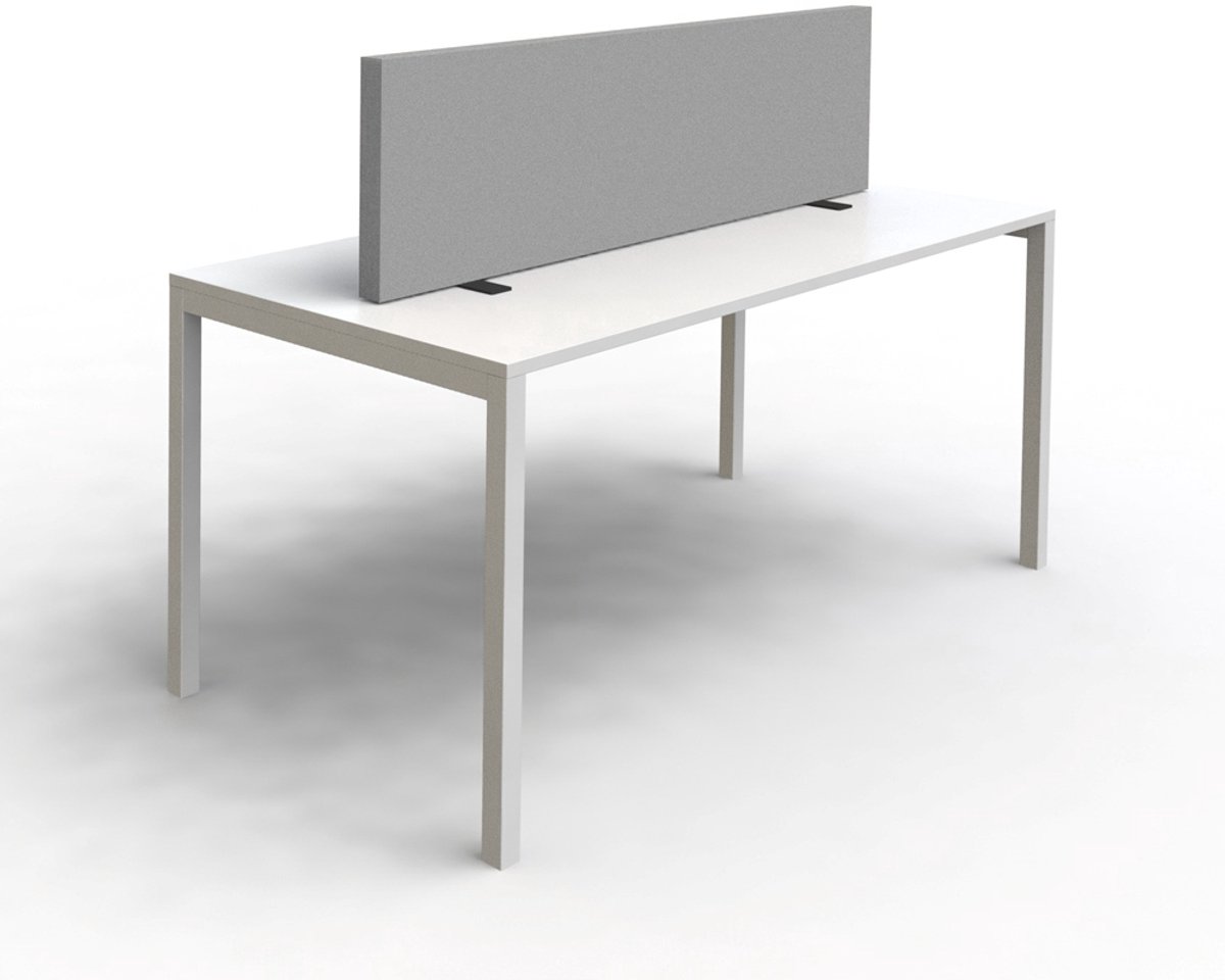 SPACIO akoestische opzetwand 160x40 cm - Tafelvoet - Lichtgrijs