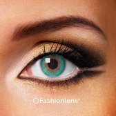 Kleurlenzen - Aqua Green - jaarlenzen met lenshouder - groene contactlenzen Fashionlens®