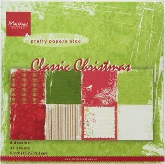 Marianne Design: Pretty Paper Bloc Classis Christmas (PK9113)