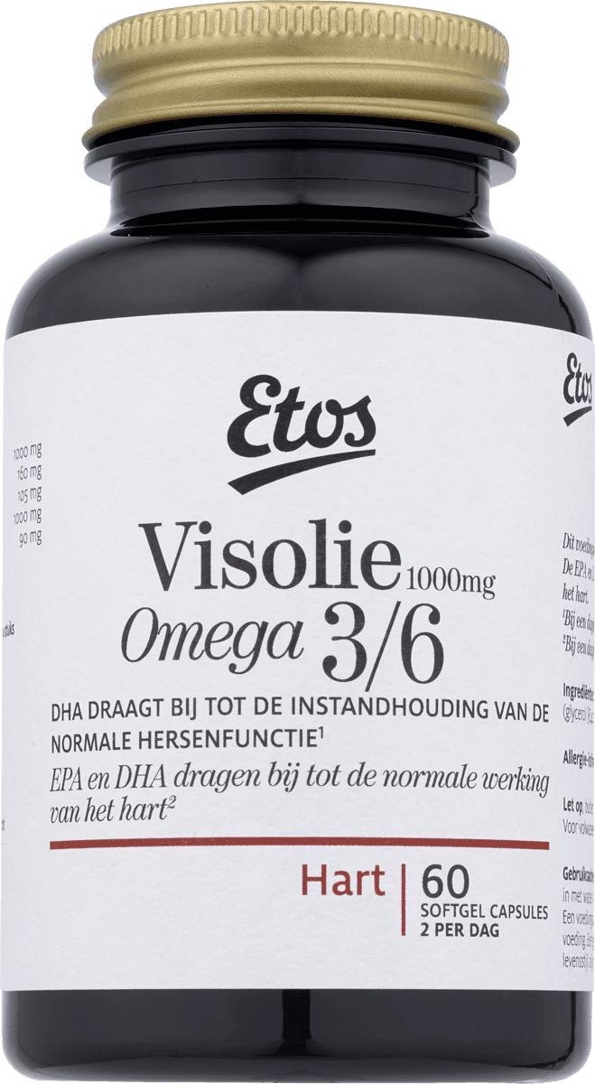 Etos Visolie Omega 3/6 voedingssupplement 60 softgel capsules