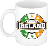 Ireland / Ierland embleem theebeker / koffiemok van keramiek - 300 ml - Ireland landen thema - supporter bekers / mokken