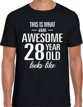 Awesome 28 year / 28 jaar cadeau t-shirt zwart heren L