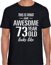 Awesome 73 year / 73 jaar cadeau t-shirt zwart heren S