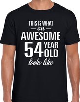 Awesome 54 year - geweldig 54 jaar cadeau t-shirt zwart heren -  Verjaardag cadeau XXL