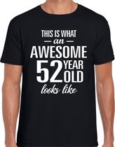 Awesome 52 year - geweldig 52 jaar cadeau t-shirt zwart heren -  Verjaardag cadeau S