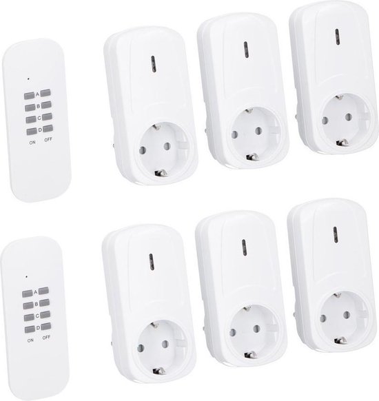 6x Stopcontact schakelaars met afstandsbediening - Handig in huis -  Verlichting/lampen... | bol.com