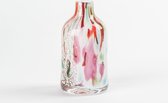 Design vaas Bottle - Fidrio MIXED COLOURS - glas, mondgeblazen bloemenvaas - diameter 8 cm hoogte 16 cm