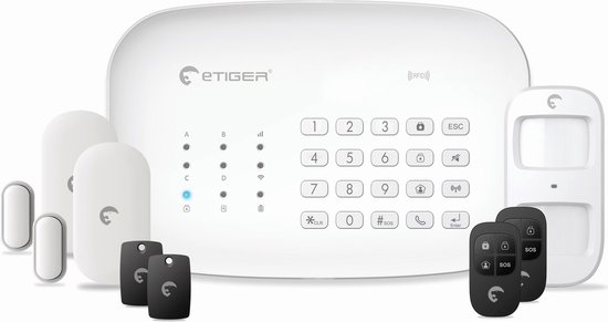 eTIGER S5 Smart Home Draadloos Alarmsysteem - WIFI - GSM functie - Inclusief Accessoire pakket