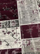 Flycarpets - Pola Modern Vloerkleed - Patchwork Design - Paars / Grijs - 120x170 cm