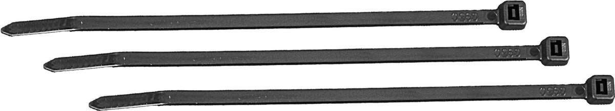 100 stuks - Kabelbinders zwart 200 x 4,8 mm – tiewraps – kabelbinder - binder