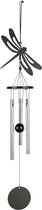 Windgong - Outdoor - Windmobiel - Windorgel - Libelle - 35cm - Staal - Zwart - Zilver