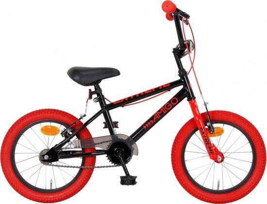 Diplomatieke kwesties Nieuwsgierigheid Downtown Amigo Extreme - BMX fiets 16 Inch - Fietscross voor jongens en meisjes -  Zwart/Rood | bol.com