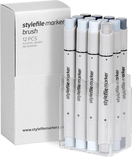 Stylefile Marker Set of 12 - Cool Grey Set