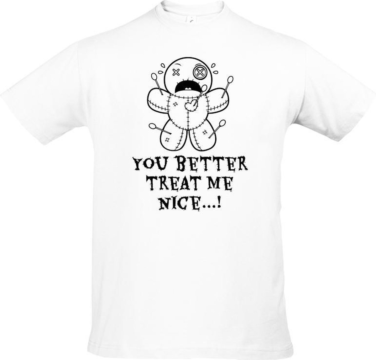 T-shirt Voodoo - Pop - Enge - Creepy - Horror - Griezelen - Tekst - B&C Collection