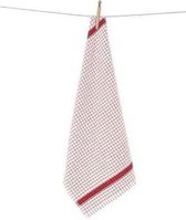 Clarysse Keukendoek Multifunctional Wit/Rood 50x70cm 6 stuks