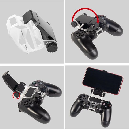 Universele Telefoonhouder geschikt voor PS4 Controller – Smartphone Klem Transparant voor Playstation