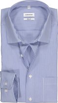 Seidensticker regular fit overhemd - blauw met wit gestreept - Strijkvrij - Boordmaat: 44