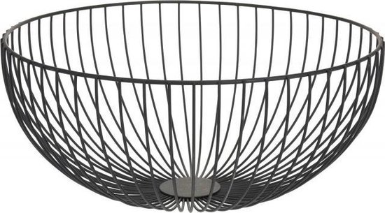 Metalen Fruitmand Rond 35x16 cm Zwart