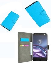 Motorola Moto Z smartphone hoesje wallet book style case turquoise