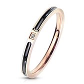 Ring Dames - Ringen Dames - Ringen Vrouwen - Rosé Goudkleurig - Gouden Kleur - Ring - Met Minimalistisch Steentje - Nami