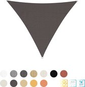 Driehoekige luifel van Lumaland incl. spandraden |polyester met dubbele pu-laag | Driehoek 3 x 3 x 3 m| 160 g/m² - donkergrijs