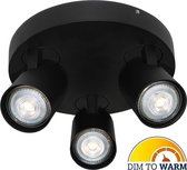 Artdelight - Plafondlamp Vivaro 3L Rond - Zwart - 3x LED 4,9W 2200K-2700K - IP20 - Dim To Warm > spots | spotjes | spotjes plafondlamp | opbouwspot led | spots verlichting led | pl