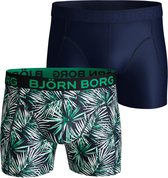 Björn Borg Heren Onderbroek 2-Pack SHORTS SAMMY BB JUNGLE LEAVES - Blauw - Maat XL