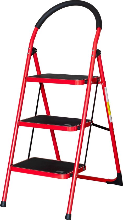 UISEBRT Trapladder, 3 treden, inklapbaar, antislip, huishoudladder