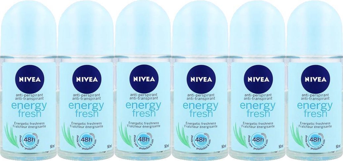 NIVEA Energy Fresh Vrouwen Rollerdeodorant - 6 x 50 ml - Voordeelverpakking - NIVEA