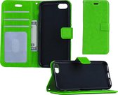 Hoes voor iPhone 8 Hoesje Wallet Case Bookcase Hoes Lederen Look - Groen