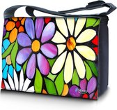 Sleevy 15,6 laptoptas / messenger tas bloemen - laptoptas - schooltas