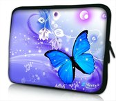Sleevy 14 laptophoes blauwe vlinder - laptop sleeve - laptopcover - Sleevy Collectie 250+ designs