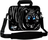 Sleevy 17,3 laptoptas zwarte tijger