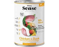 Dibaq Sense Holistische hondenvoeding met kip en eend - tray 12 stuks