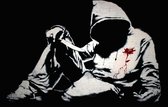 BANKSY Hooded Man With Knife Canvas Print